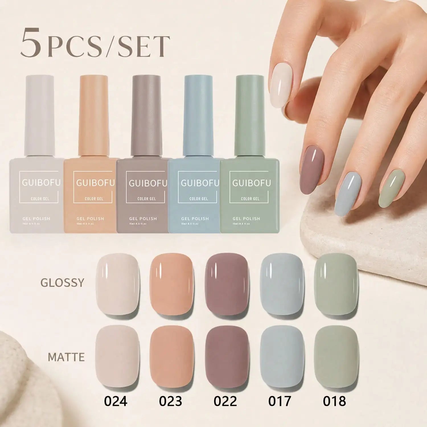 5-Piece Gel Polish Collection — Smooth Application Nail Set