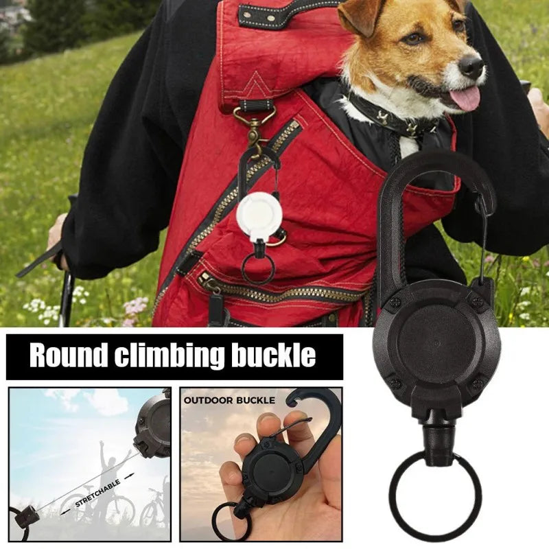 Heavy Duty Retractable Keychain — Durable Carabiner Badge Reel & Key Holder
