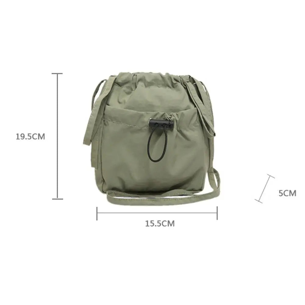 Drawstring Crossbody Bag — Lightweight Casual Shoulder Purse