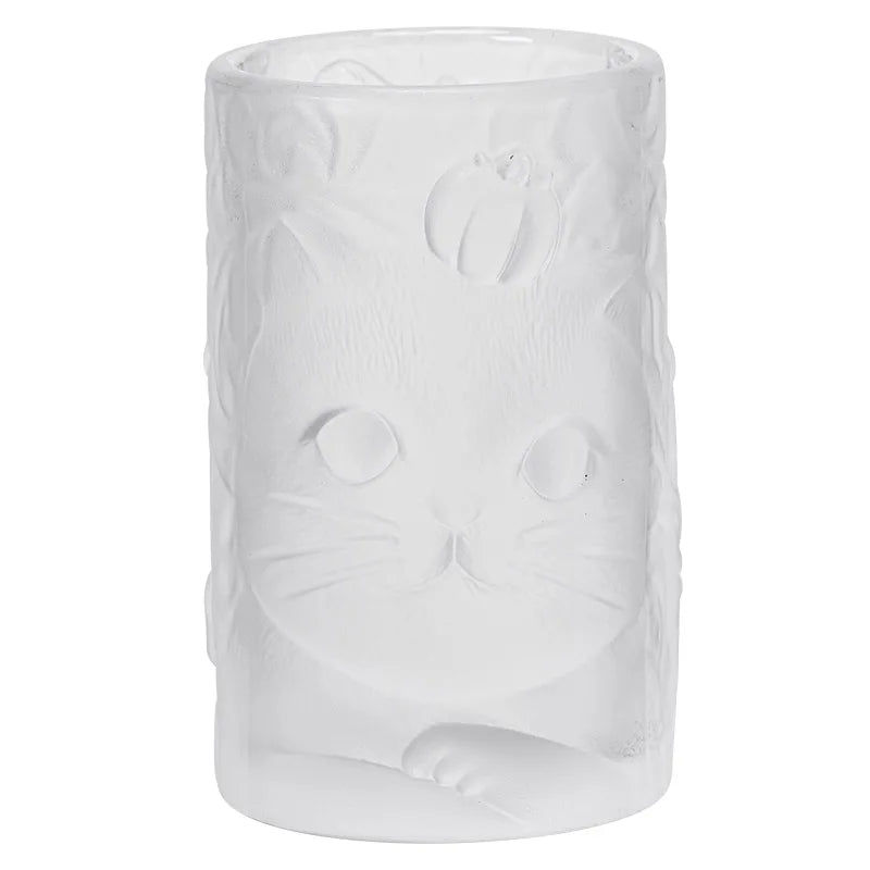 Cat Persimmon Glass Cup — Creative Decorative Drinking Vessel
