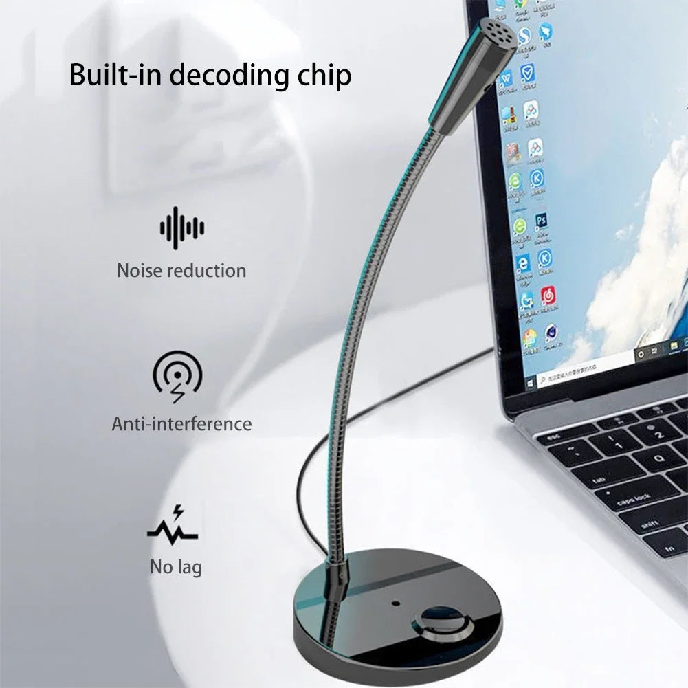 Fanmuran Desktop Condenser Microphone — Noise Reducing Wired Speech Mic