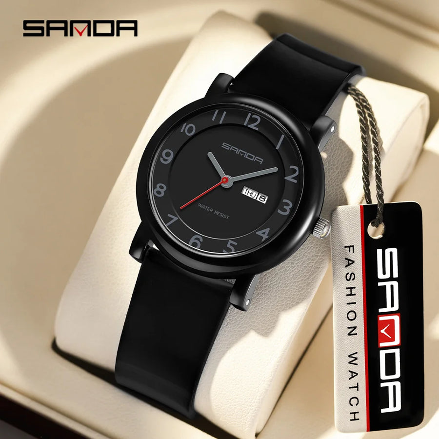 SANDA Children's Quartz Watch — Waterproof Sport Design with Dual Calendar