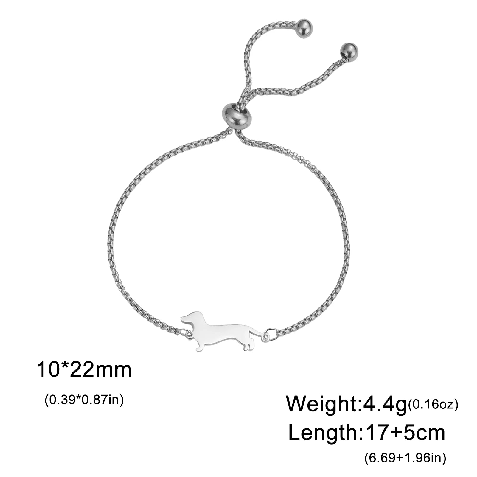 Dachshund Dog Stainless Steel Bracelet — Elegant Animal Jewelry for Women