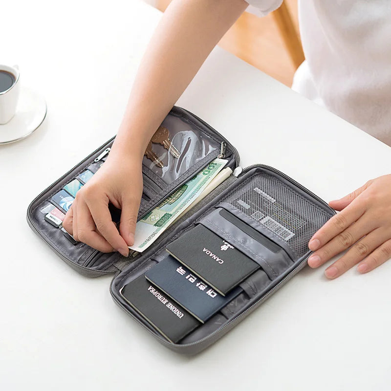 LXHYSJ Travel Wallet — Multi-Pocket Passport Holder & Document Organizer