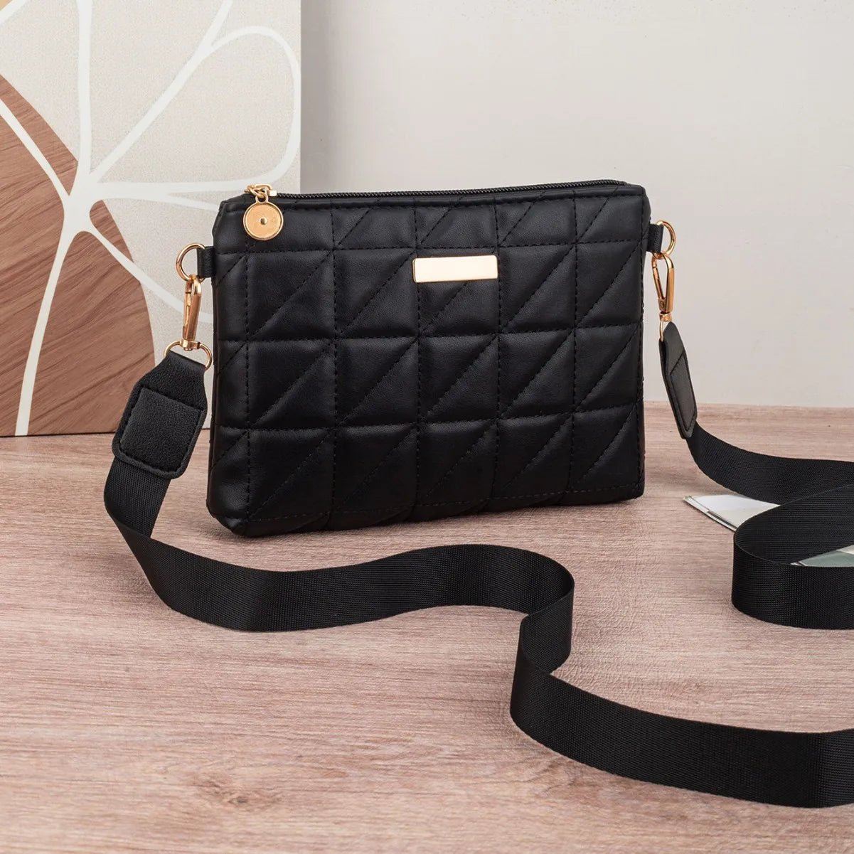 Embroidered Mini Square Handbag — Compact Phone Bag & Coin Purse