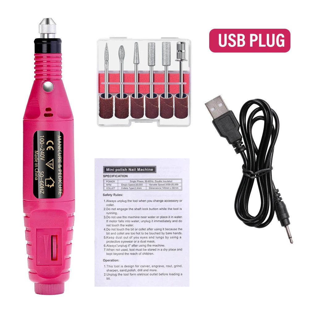 LULAA Electric Nail Drill Machine Set — Professional Manicure & Pedicure Tool