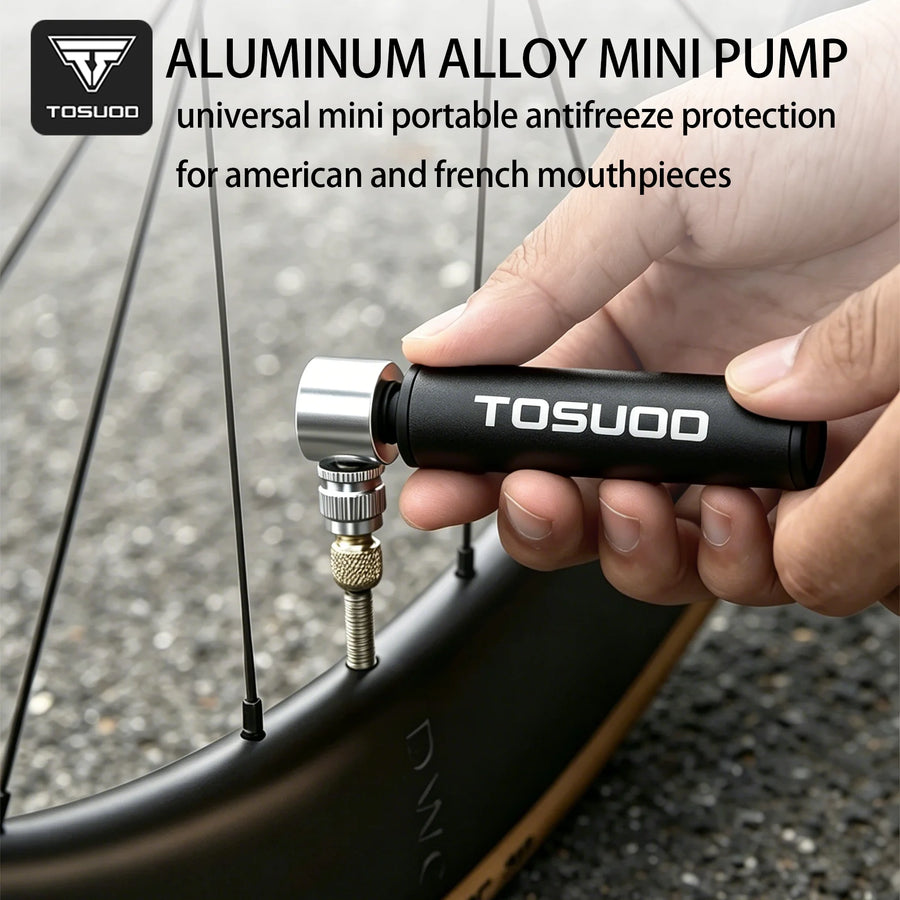 TOSUOD Mini Bicycle Pump — Compact High-Pressure Manual Inflator