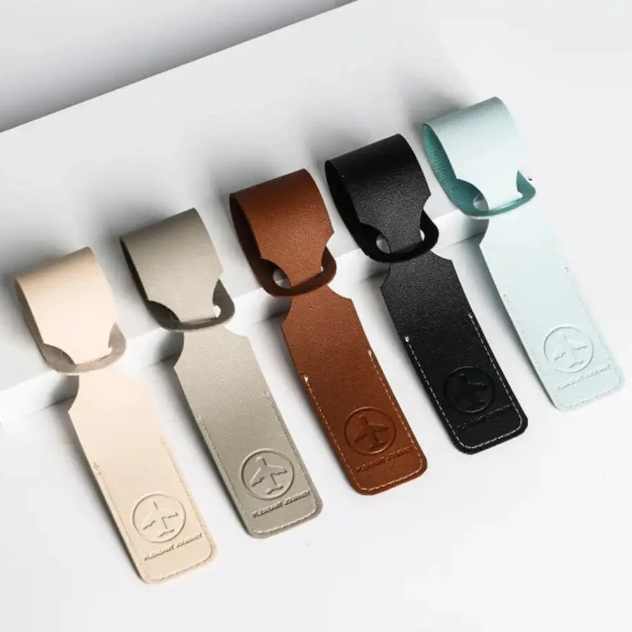 PU Leather Luggage Tag — Stylish Suitcase Identifier with ID Holder