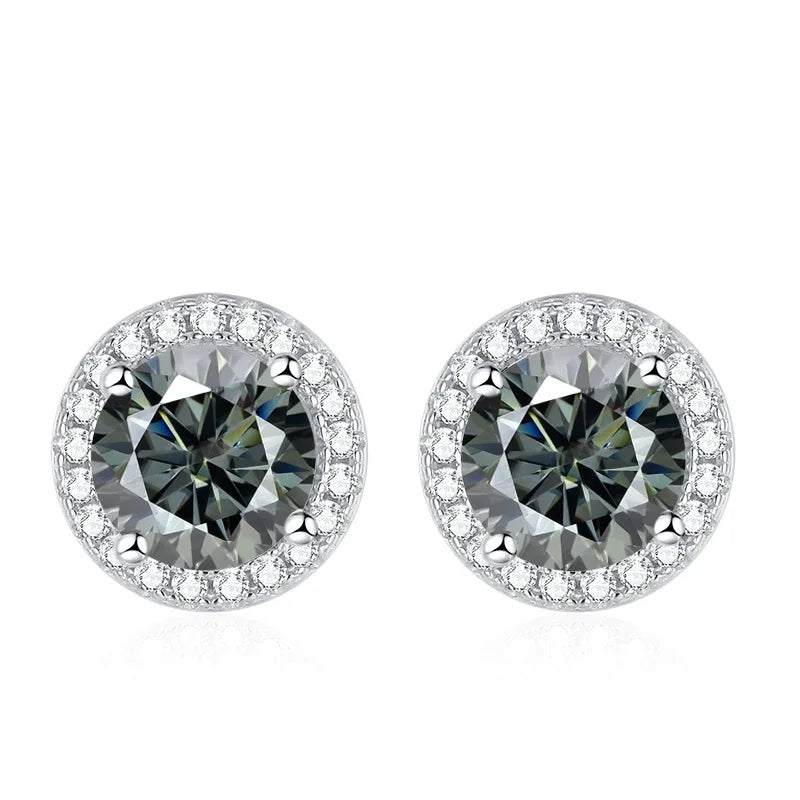 tezzc Moissanite Stud Earrings — Sparkling 925 Sterling Silver Jewelry