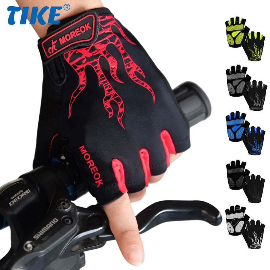 Padded Half Finger Cycling Gloves — Shock-Absorbing Mountain Bike Gear