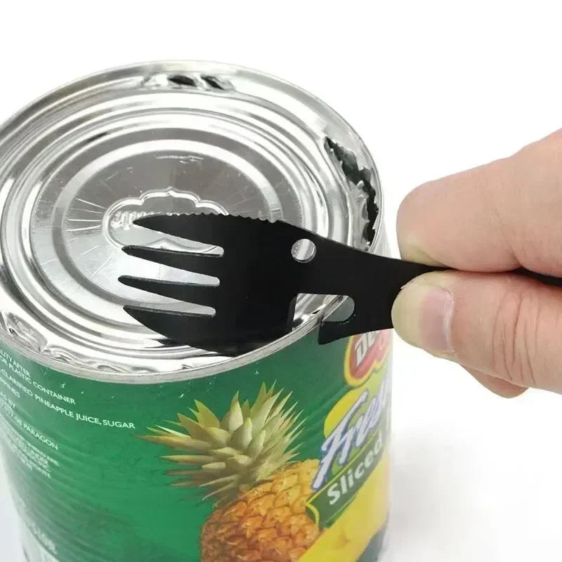 Stainless Steel Camping Utensils Set — 5-in-1 Outdoor Survival Cutlery