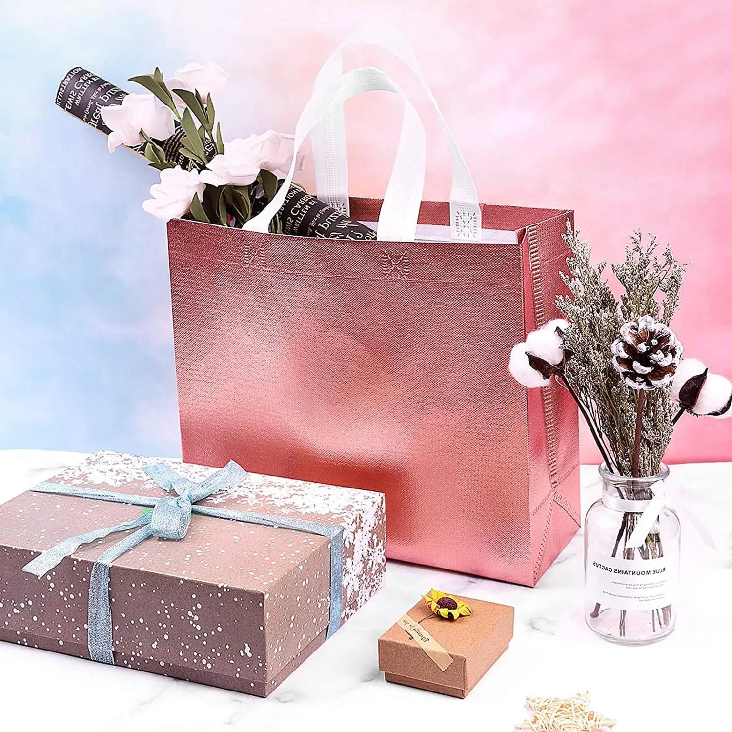 Reusable Glossy Gift Bag — Multi-Purpose Non-Woven Tote for Special Occasions