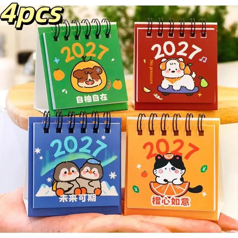 2027 Mini Desk Calendar — Portable Daily Planner for Home and Office
