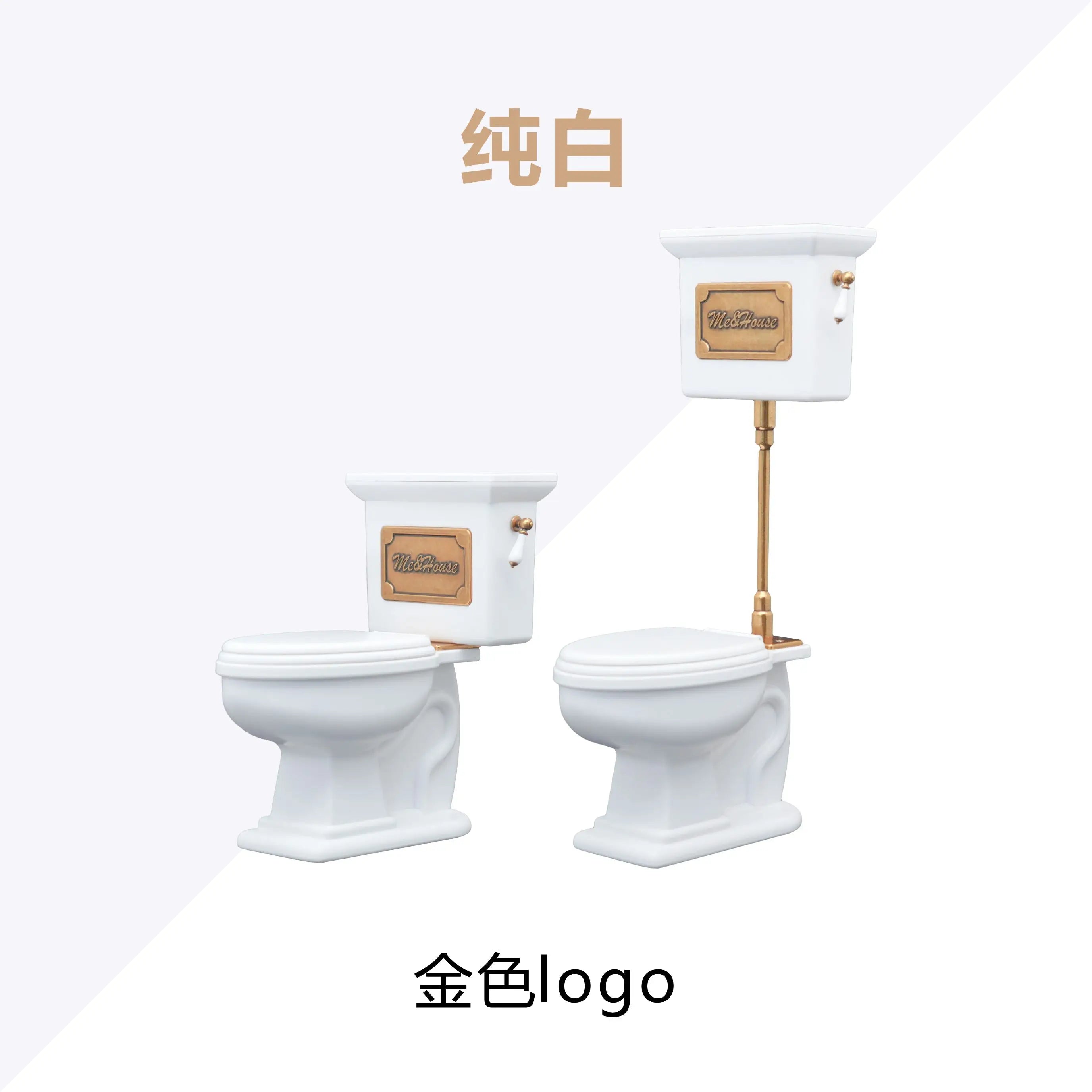 Retro Dollhouse Miniature Toilet — 1/6 Scale Bathroom Decor Accessory