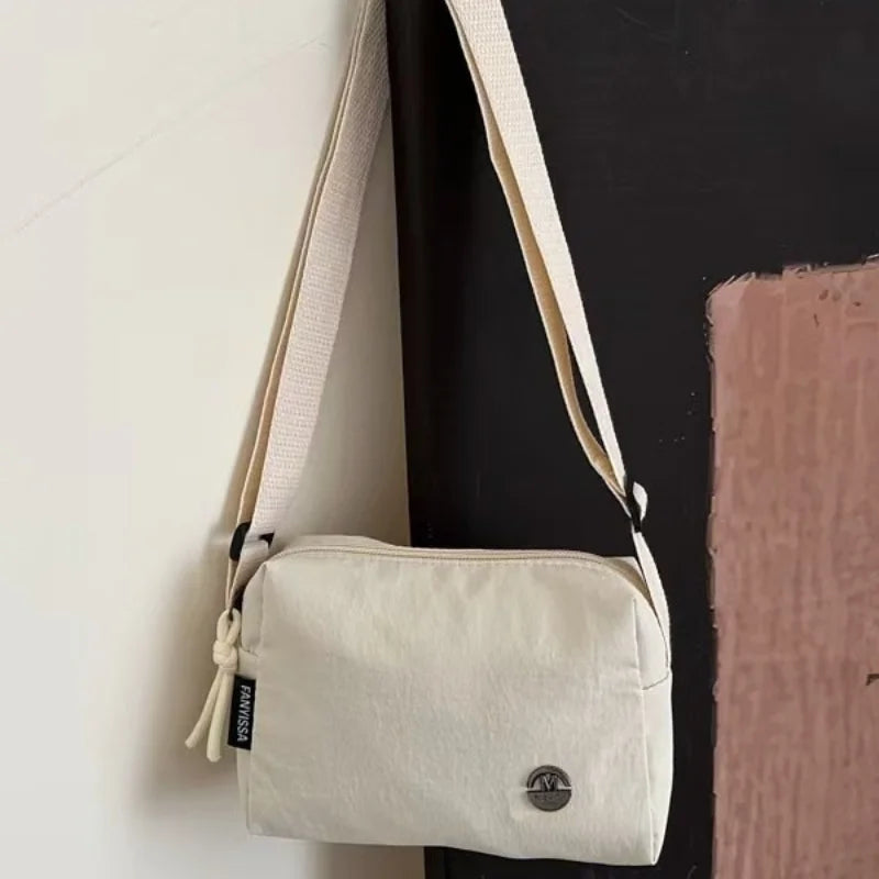 Women's Mini Nylon Crossbody Bag — Multi-Compartment Square Purse for Travel