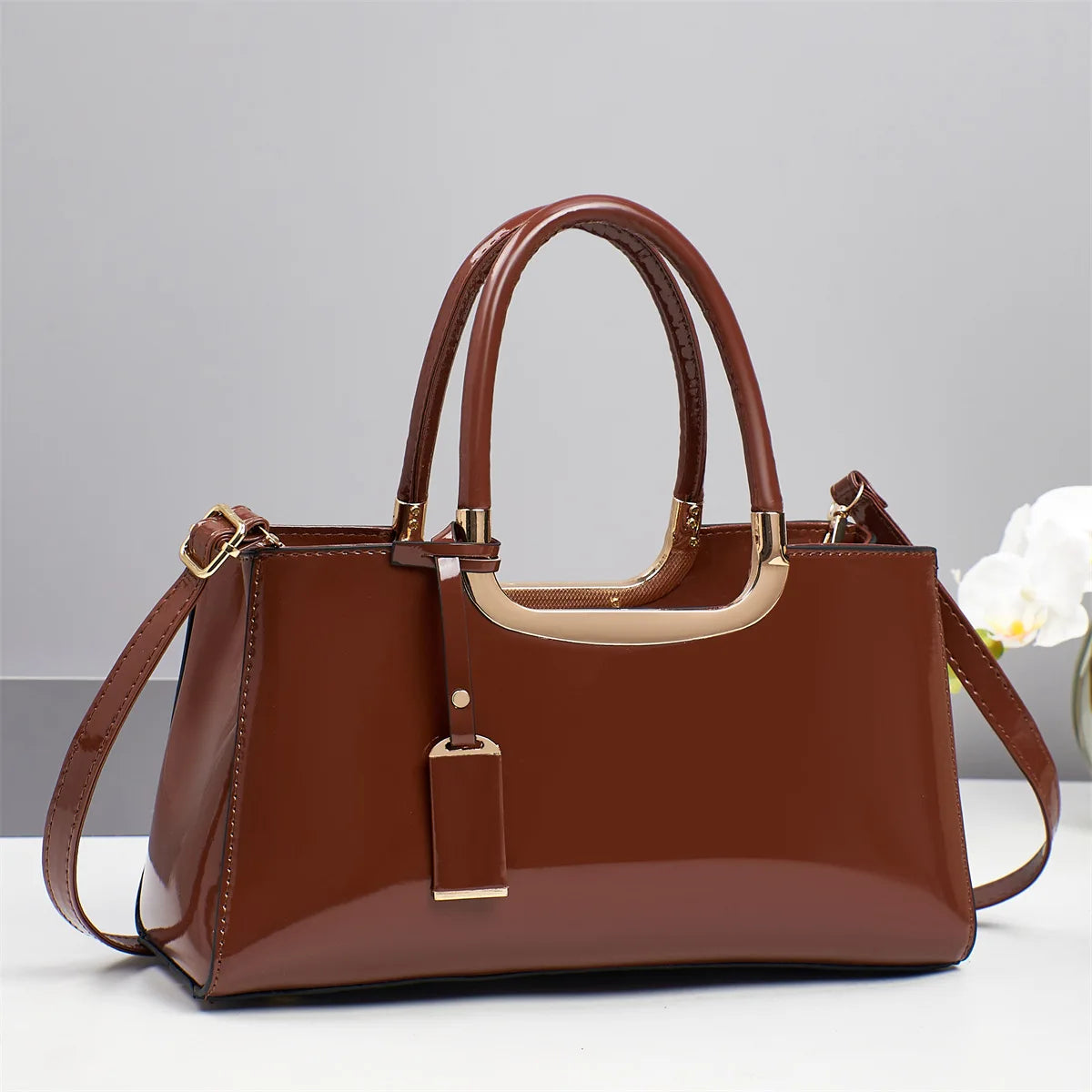 YYW Luxury Patent Leather Handbag — Elegant Evening Clutch & Crossbody