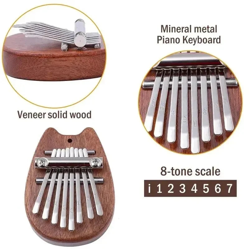 Miwayer 8-Key Mini Wooden Kalimba — Portable Thumb Piano Musical Instrument