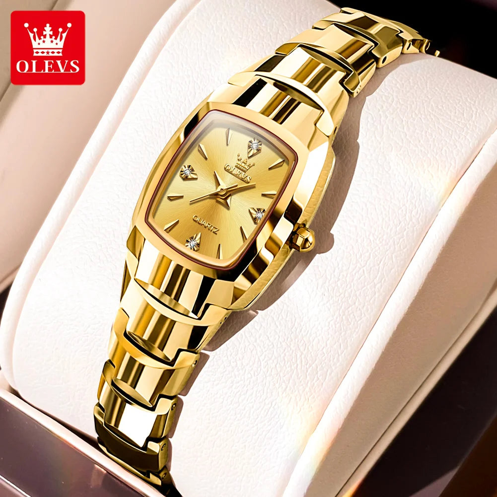 OLEVS 7006 Tungsten Steel Women's Watch — Elegant Luxury Quartz Set