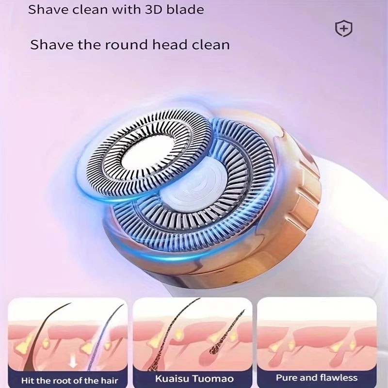 Electric Epilator for Women — Portable Body Hair Trimmer for Face and Legs