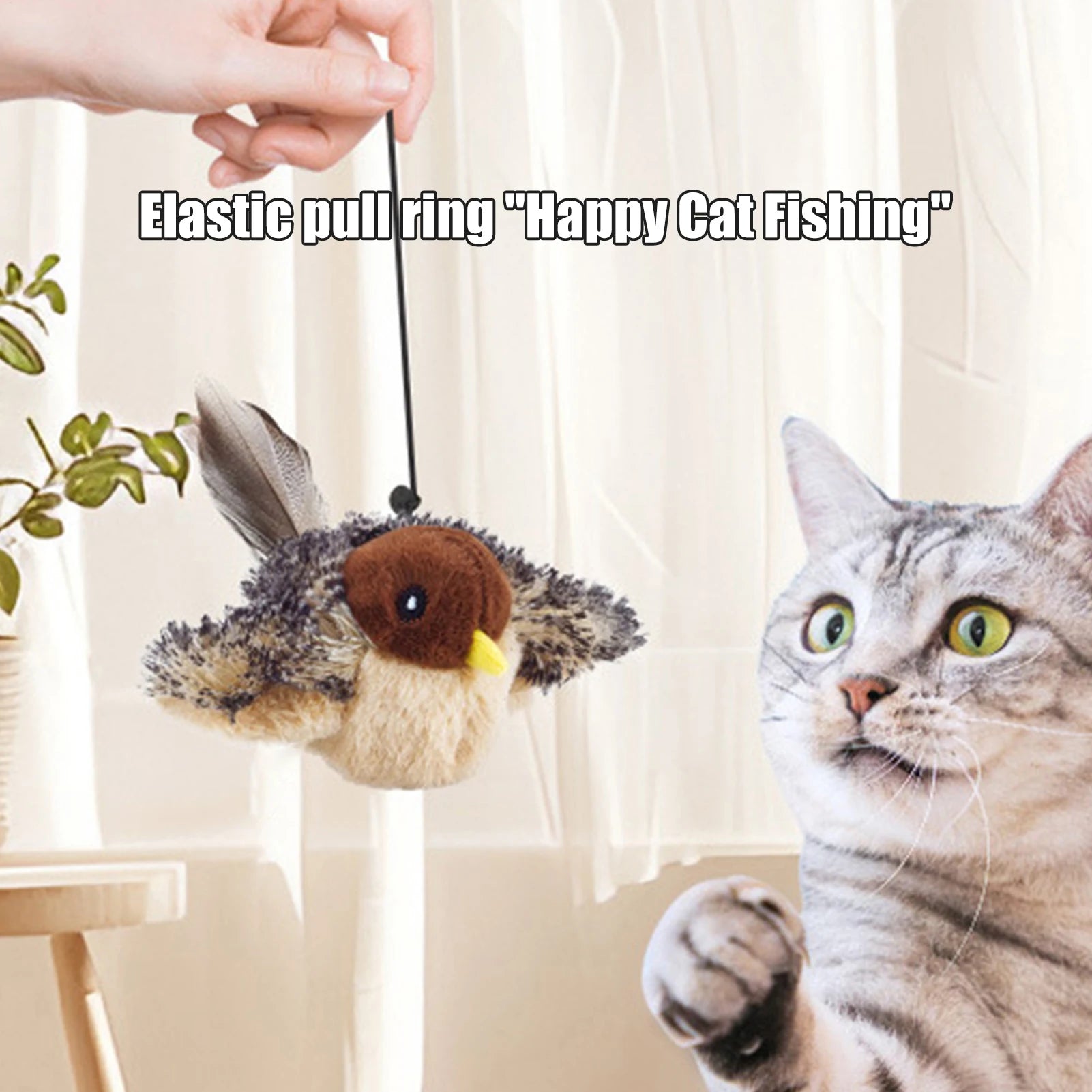 Interactive Flapping Bird Cat Toy — Touch Activated Motion Sensor Kitten Toy