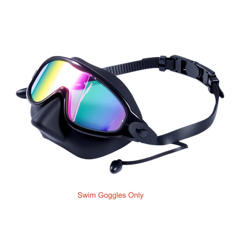 Wide View Swimming Mask — Anti-Fog Goggles with Nose Cover