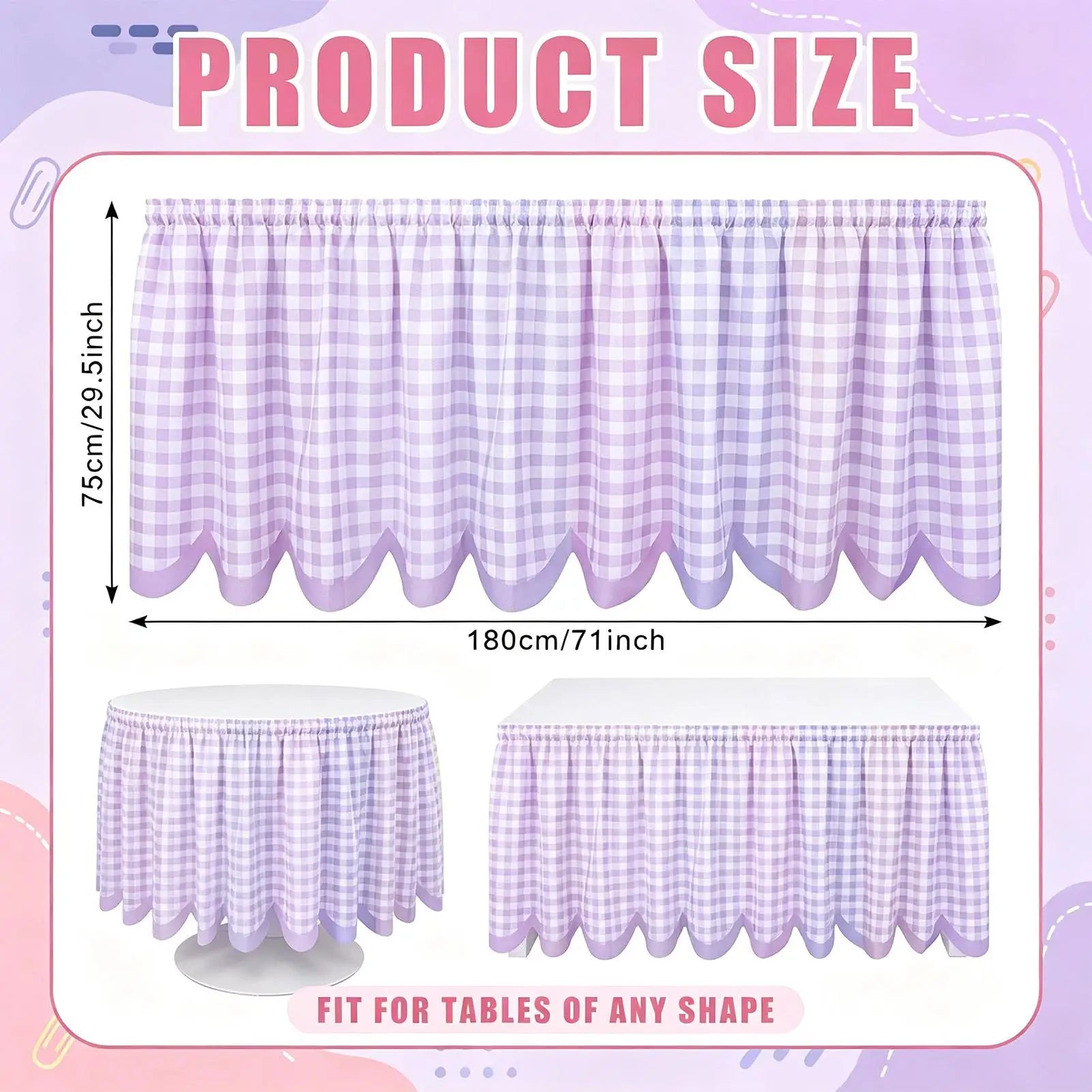 Ruffled Checkered Desk Skirt — Classroom Tablecloth Decor for Teachers