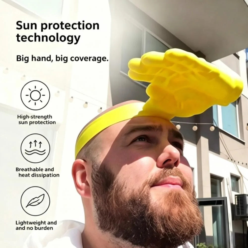 Funny Double-Palm Hand Sun Visor — Quirky Novelty Headband for Summer Parties