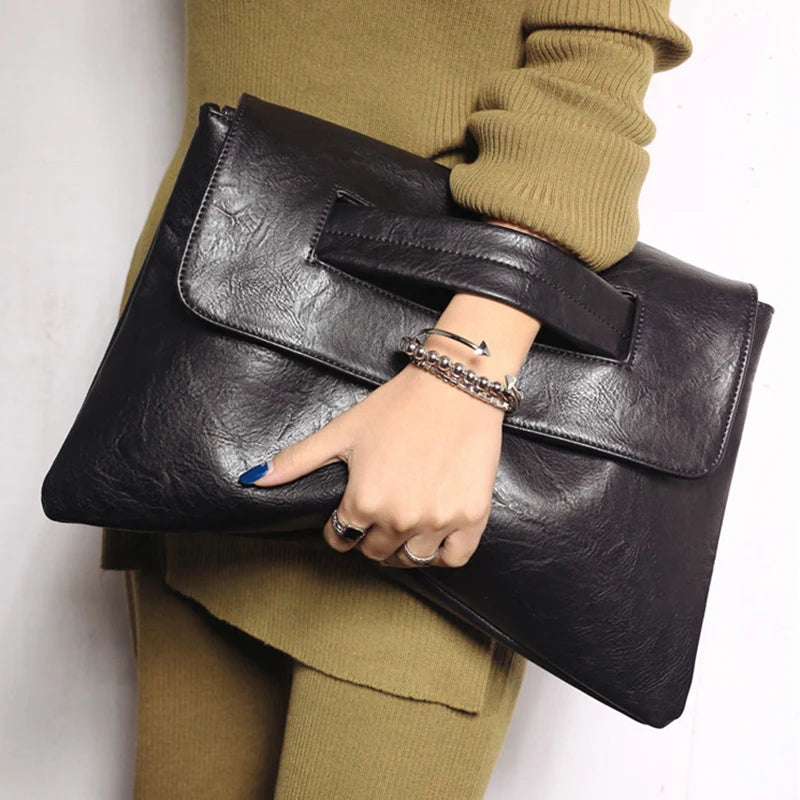 NIGEDU Women's PU Leather Crossbody Bag — Versatile Laptop Pouch & Clutch