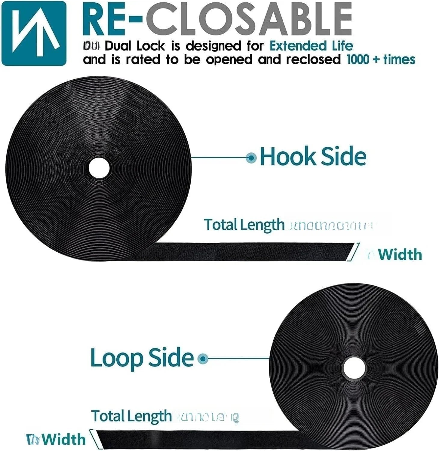 Self-Adhesive Hook and Loop Fastener Roll — Versatile Double-Sided Magic Tape
