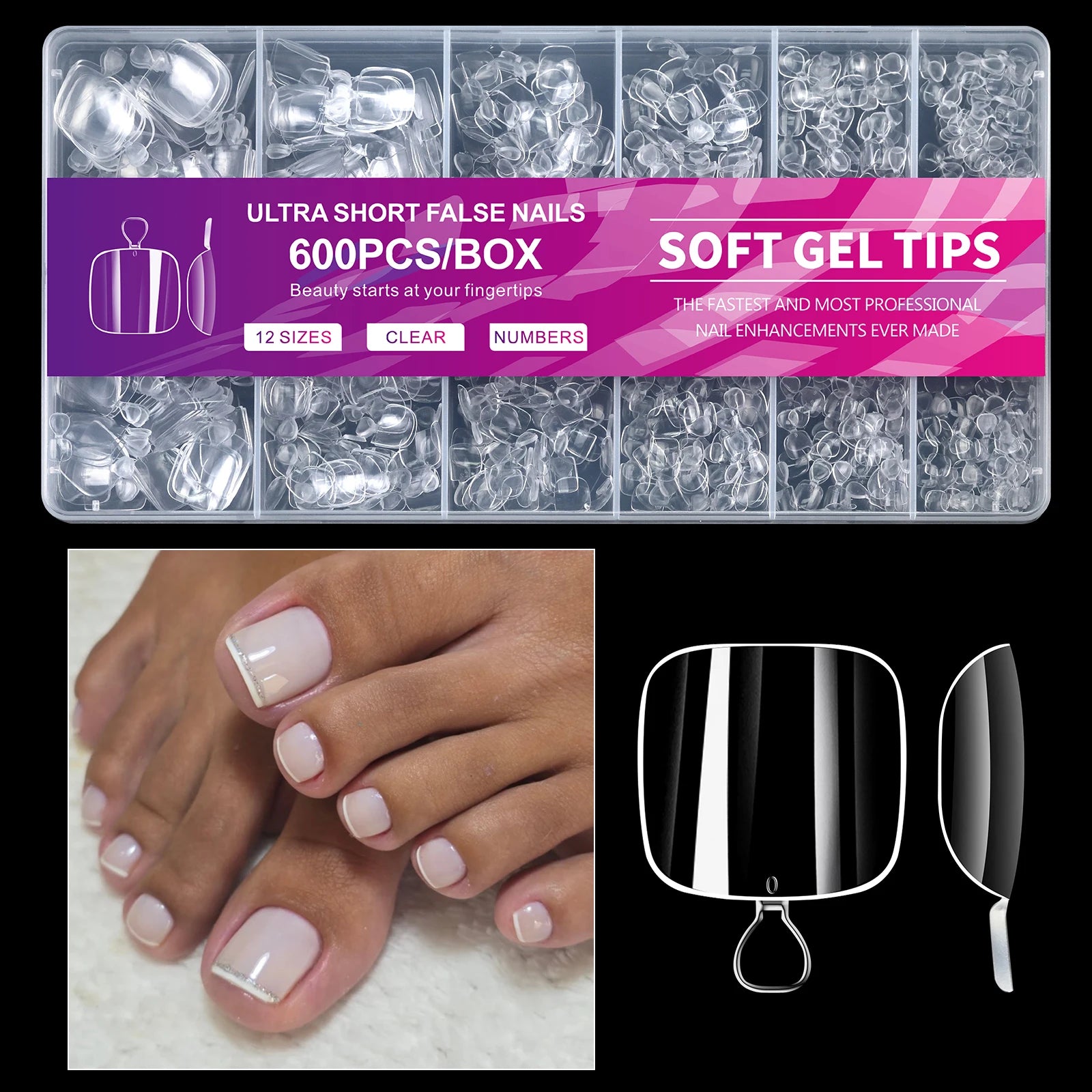 naildazzling Ultra Short French Press On Nails — Resin Manicure Tips for Home DIY