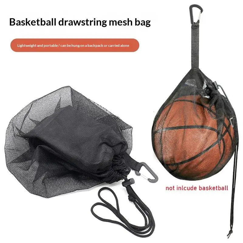 Basketball Drawstring Mesh Bag — Portable Sports Ball Storage