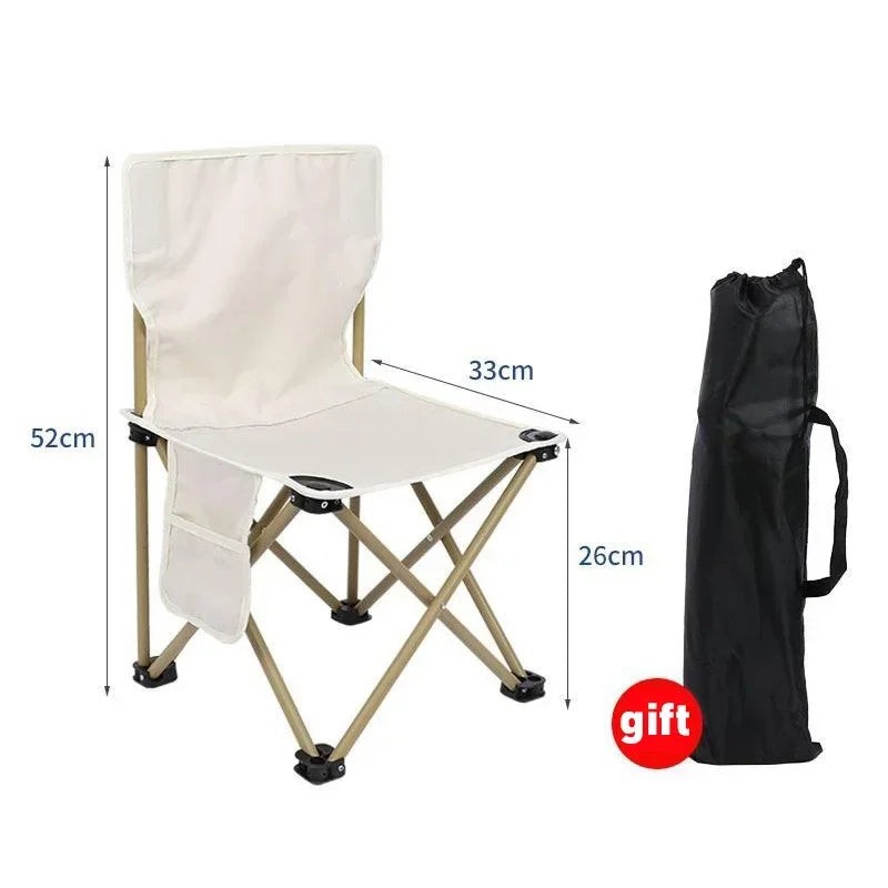 Portable Folding Outdoor Chair — Lightweight Camping Seat with Storage Bag