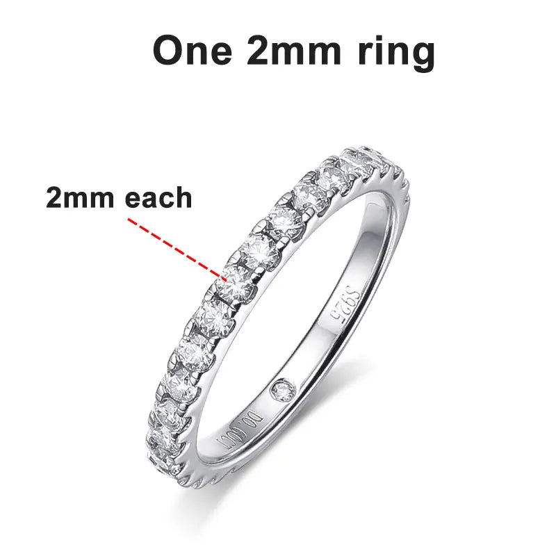 knobspin Moissanite Bridal Ring Set — Sparkling VVS1 D Color Eternity Band