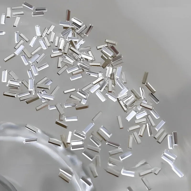 Nibiru DU Reflective Rhinestone Nail Strips — Silver Crystal Line Decoration