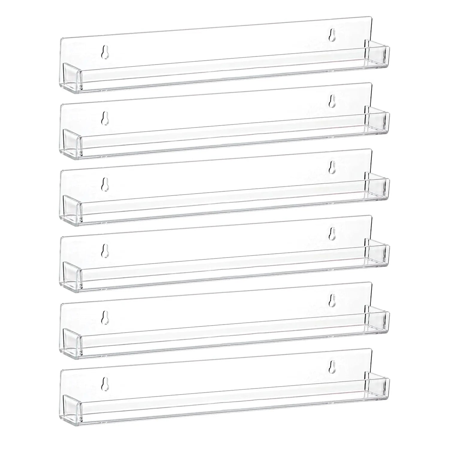 Clear Acrylic Nail Polish Wall Rack — Floating Display Shelves for Organization