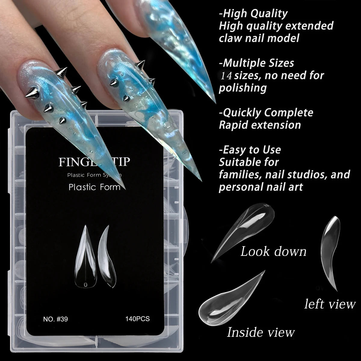 3D Claw Nail Dual Forms — Sculptural Poly Gel Extension Molds