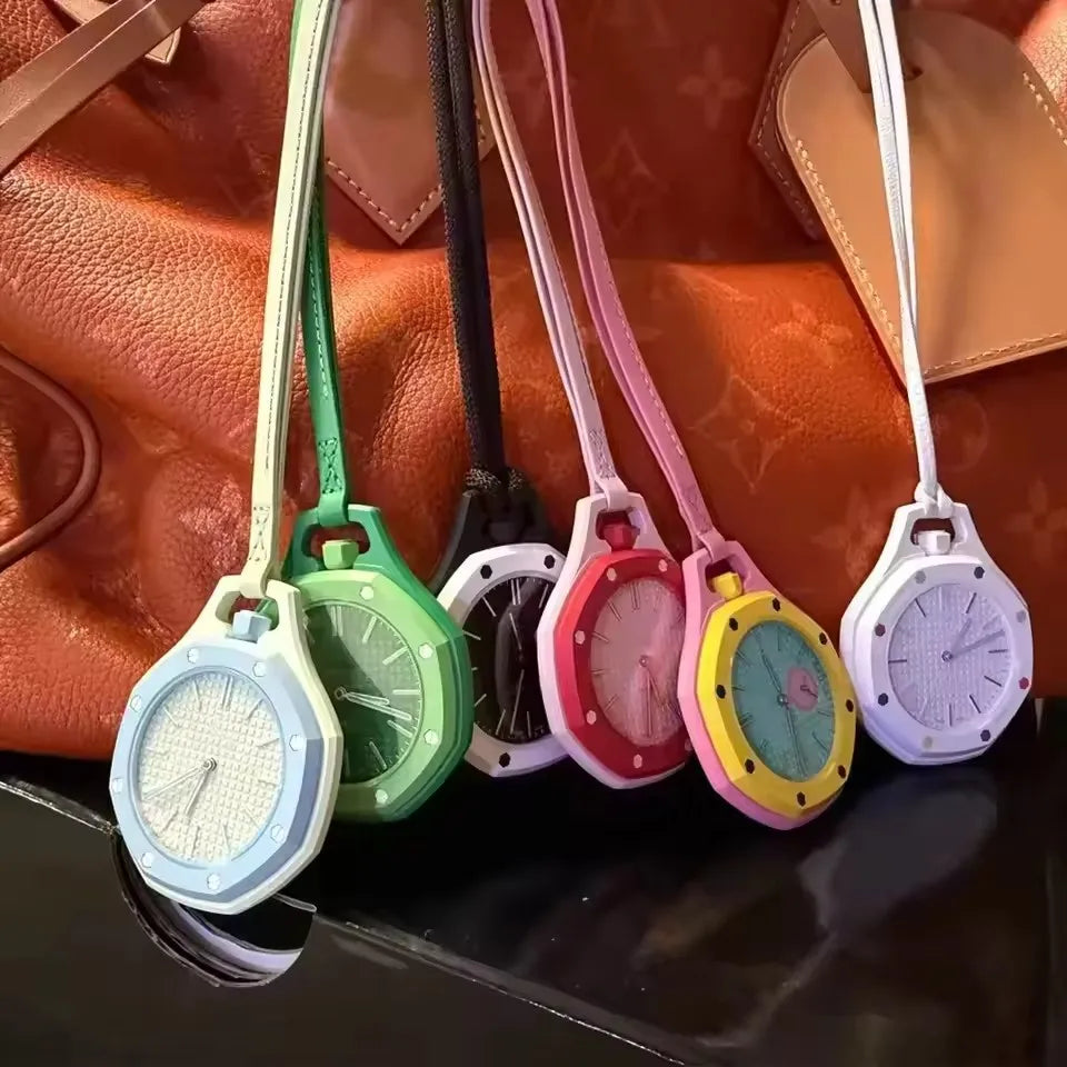 Silicone Pocket Watch with Sling — Portable Quartz Timepiece, Multicolor