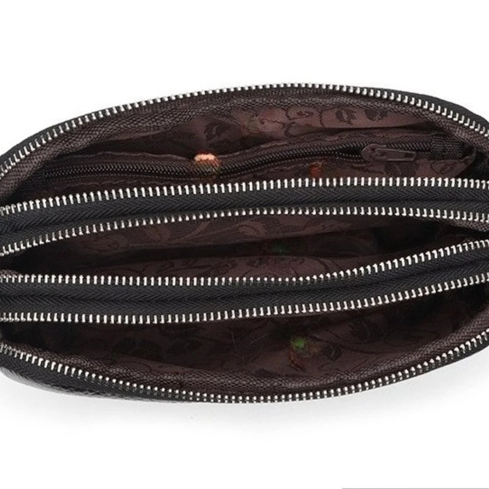 macroupta Genuine Leather Long Wallet — Large Capacity Wristlet Clutch