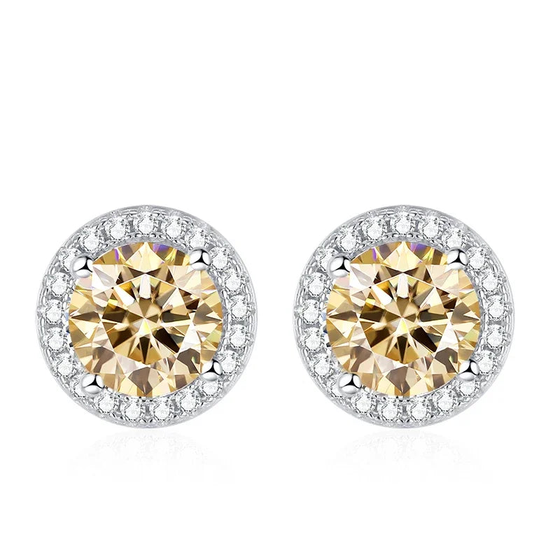 tezzc Moissanite Stud Earrings — Sparkling 925 Sterling Silver Jewelry