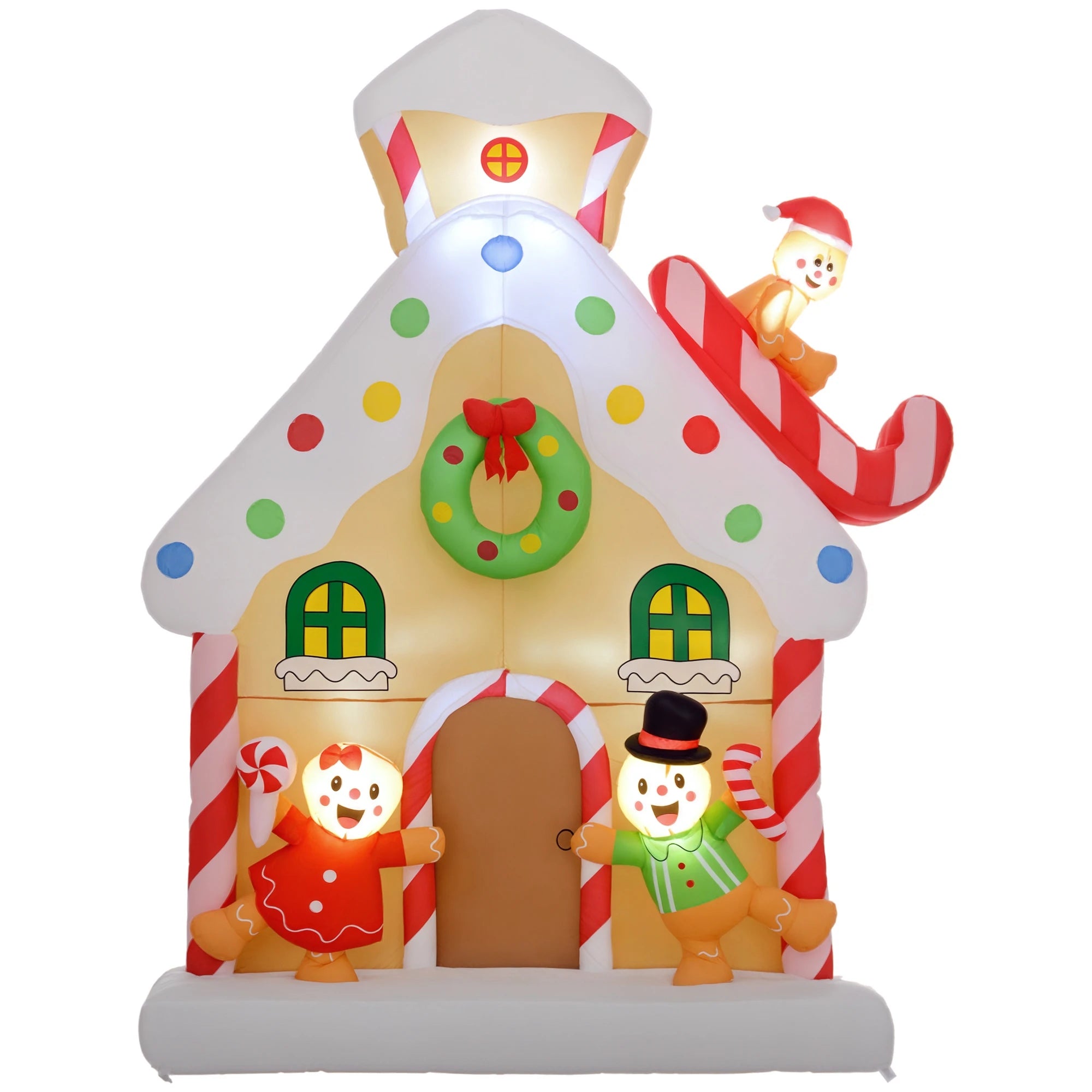 Outsunny 7' Inflatable Gingerbread House — Festive Outdoor Christmas Decor
