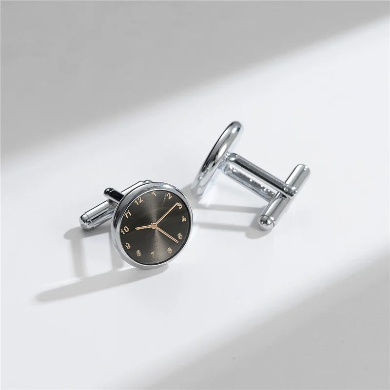 UJOY Luxury Copper Cufflinks — Elegant Round and Square Men's Jewelry Set