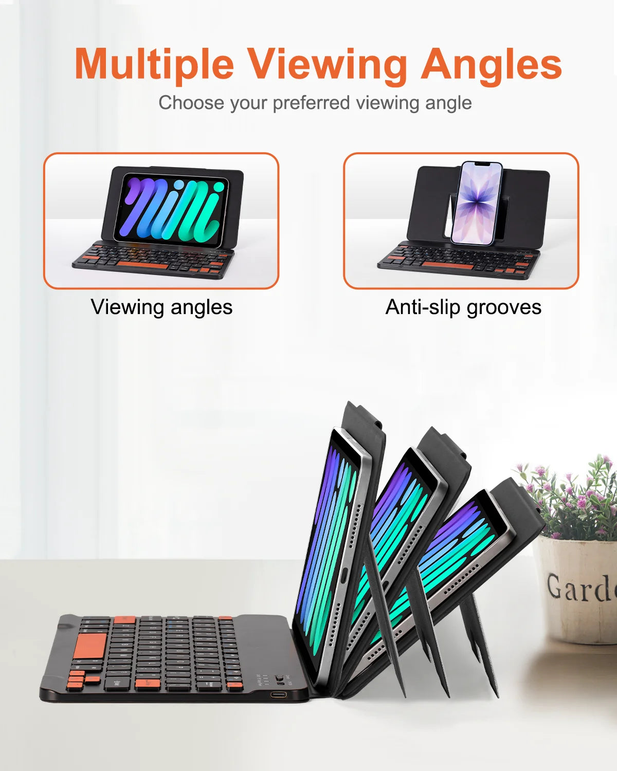 MUSDRMB Foldable Wireless Bluetooth Keyboard — Portable Rechargeable Typing Set with Mouse