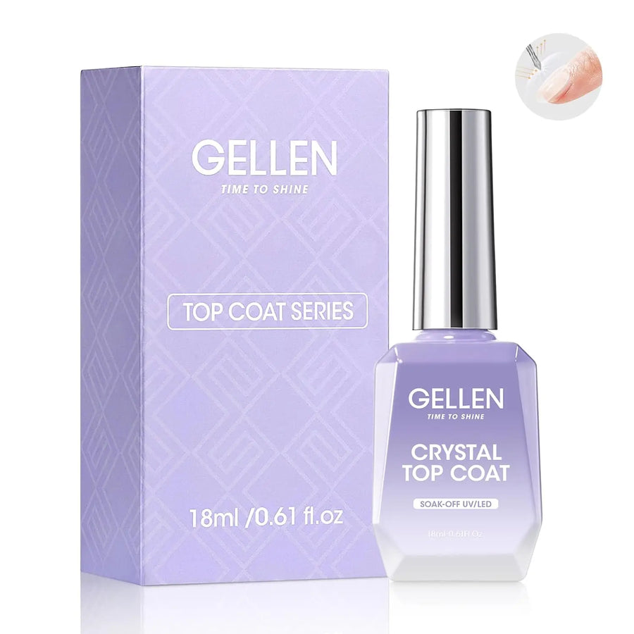 GELLEN GEL POLISH Crystal Top Coat — High Gloss Long Lasting Finish
