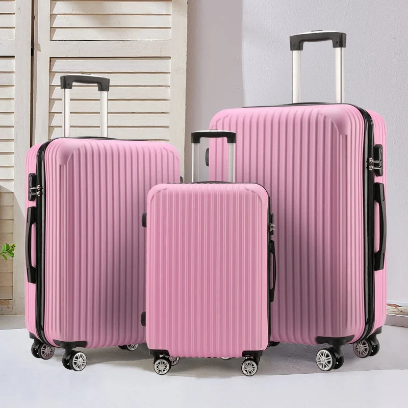 3-Piece Hard Shell Luggage Set — Durable Spinner Trolley Cases for Travel