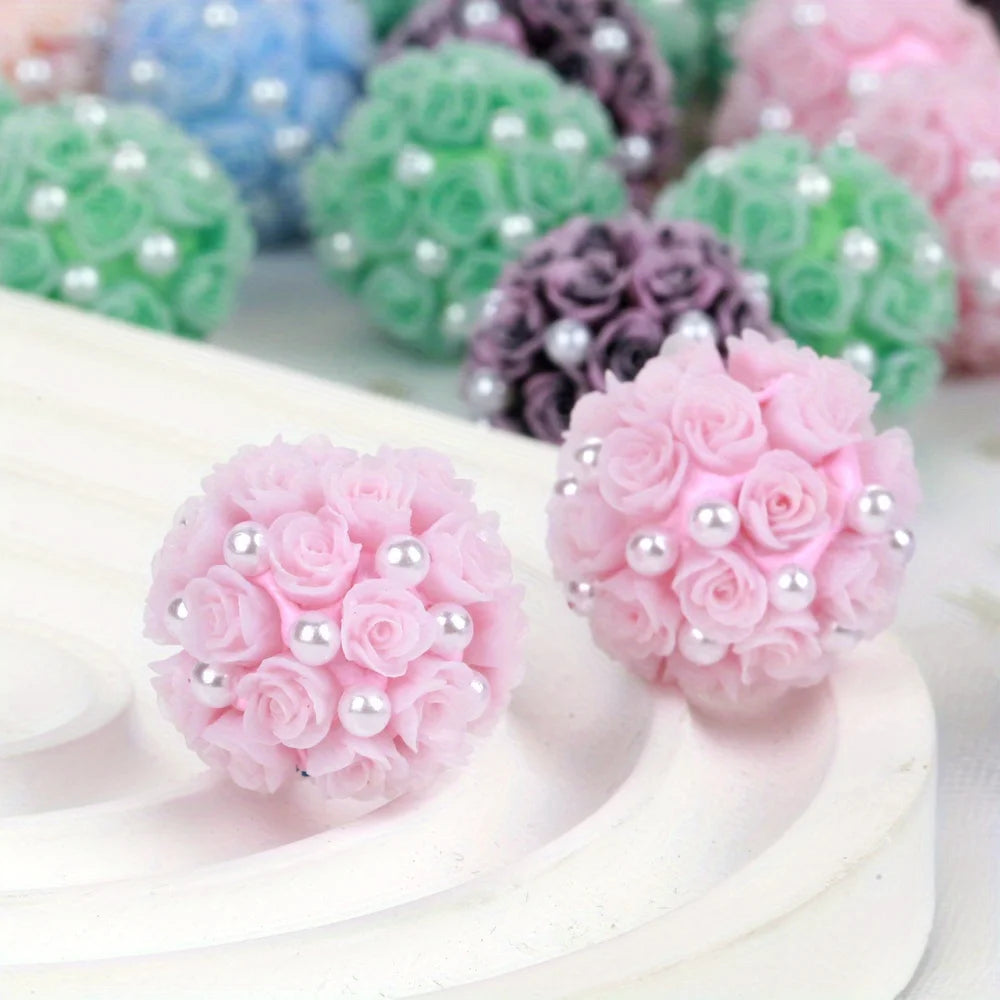 Multicolor Flower Rhinestone Clay Beads — 10pcs Jewelry Making Set