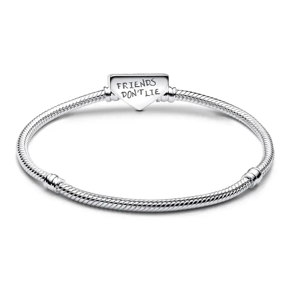 Potdemiel 925 Sterling Silver Charm Bracelet — Elegant Multi-Color Zircon Jewelry
