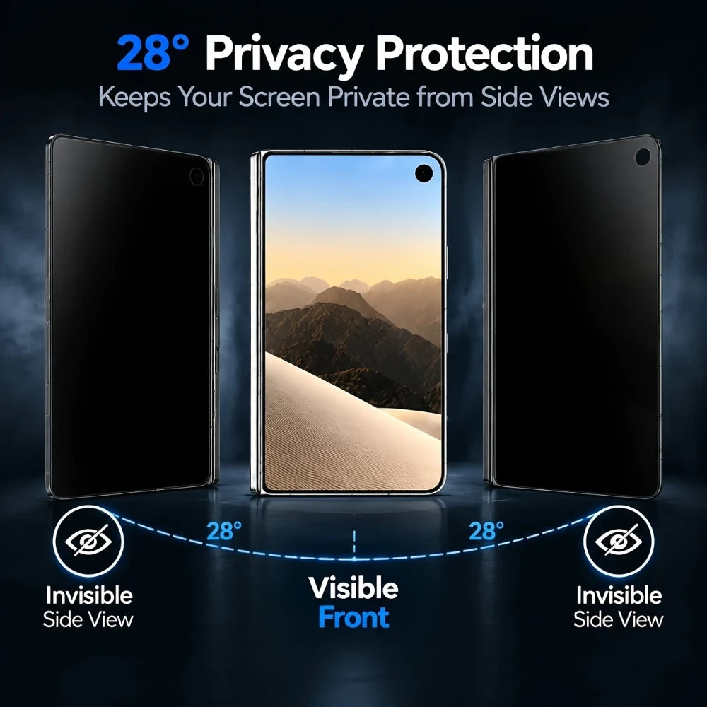 NNBILI Privacy Screen Protector — Anti-Spy Tempered Glass Film for iPhone Duo