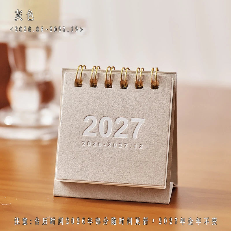 2027 Vintage Desk Calendar — Minimalist Monthly Planner with Memo Space