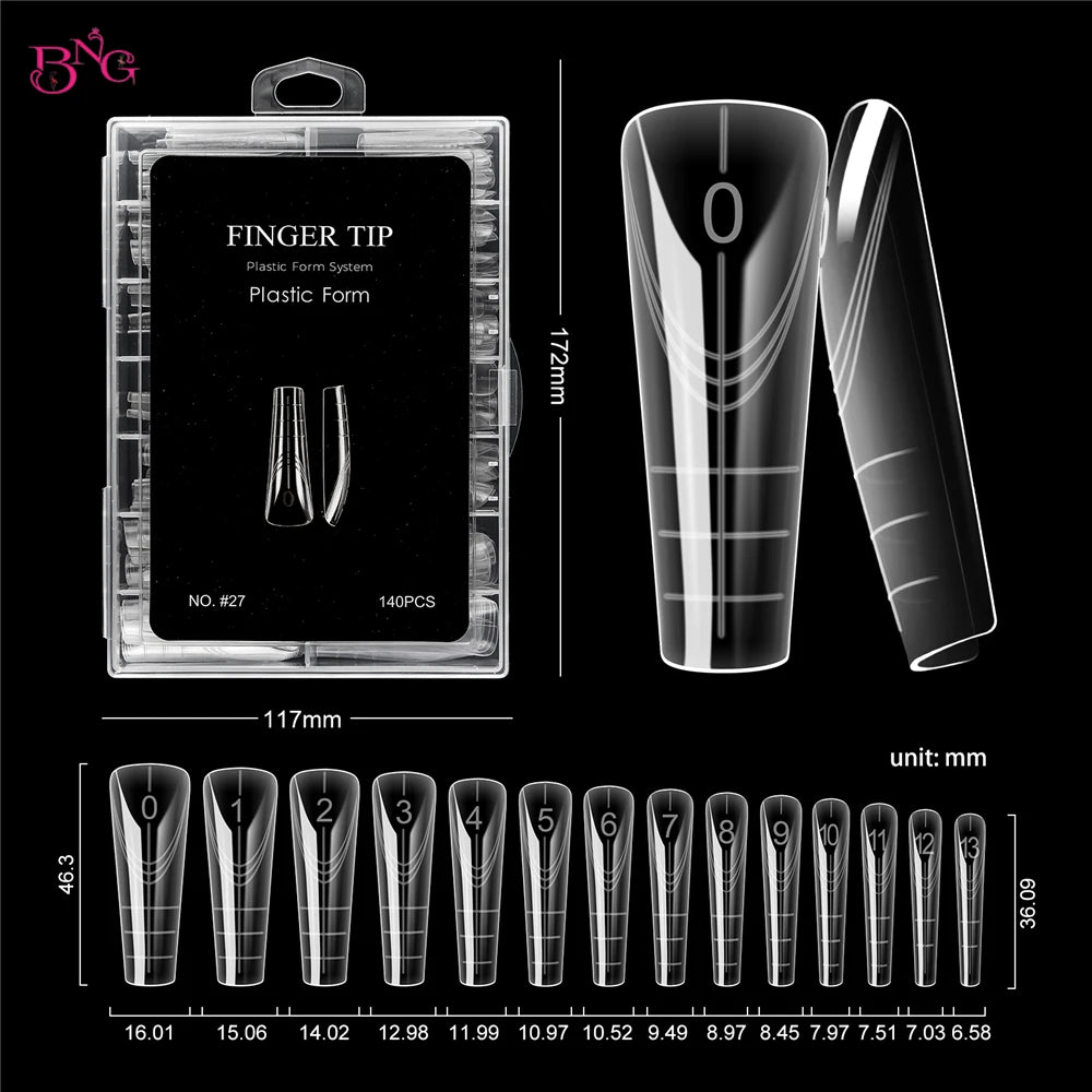 Dual Nail Forms for Poly Gel — Full Cover Manicure Extension Molds