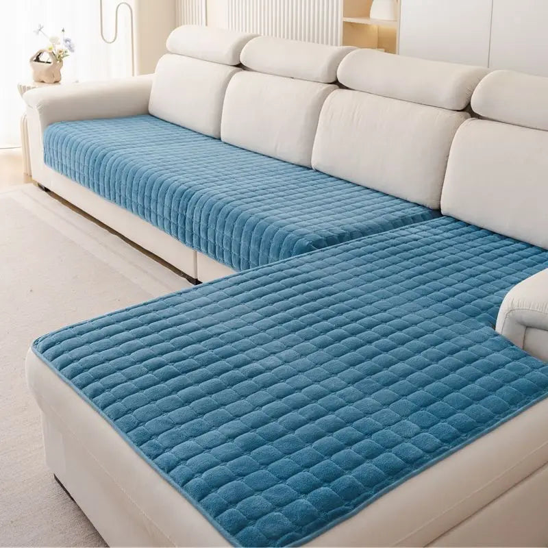 Plush Velvet Sofa Cushion — Non-Slip Soft Living Room Cover